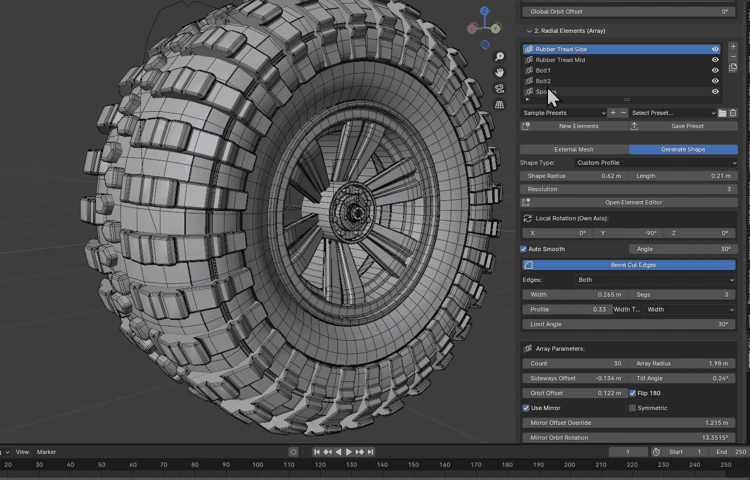 Tweaking spoke array counts and dimensions